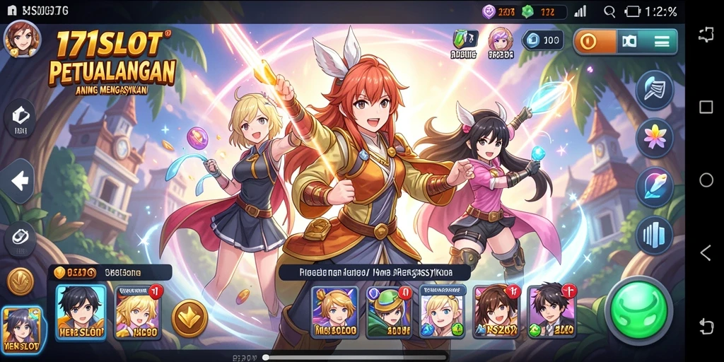 Gameplay 171SLOT menampilkan karakter Anime yang penuh warna.
