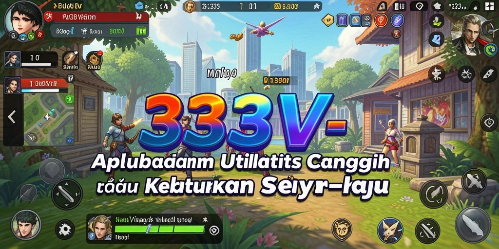 Tampilan antarmuka utama aplikasi 333V dengan fitur utilitas.
