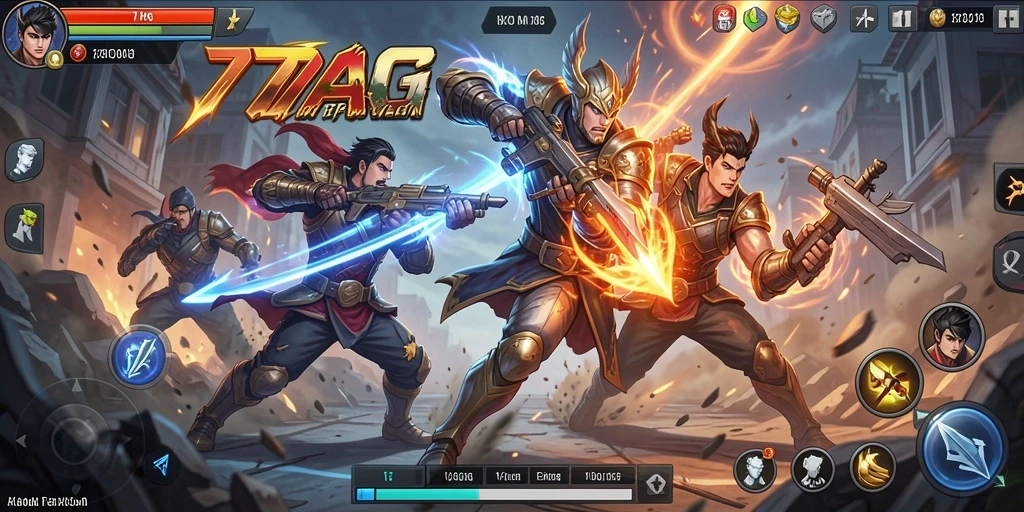 Screenshot gameplay menunjukkan aksi seru dalam 77AG.