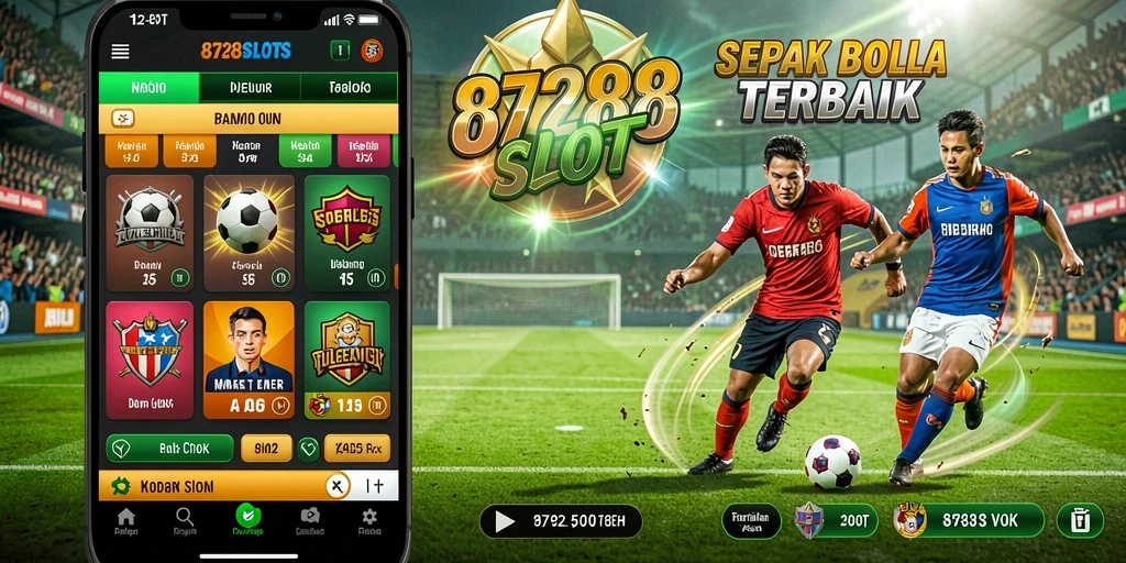 Tampilan gameplay menarik dari 8728SLOTS dengan tema sepak bola.