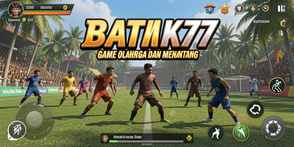 Screenshoot gameplay seru dari BATIK77 menampilkan pemain beraksi di pertandingan olahraga.