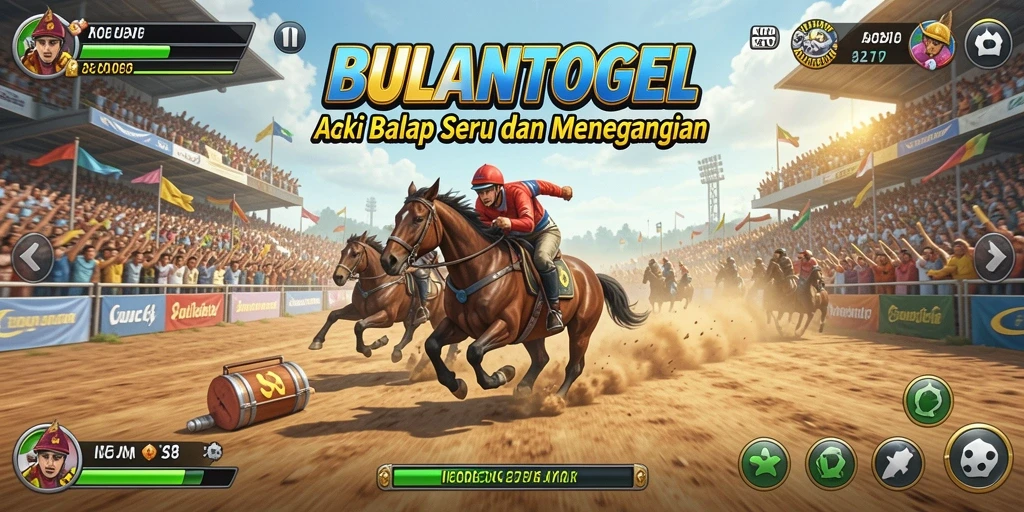 Screenshot menampilkan aksi balapan seru dalam BULANTOGEL.