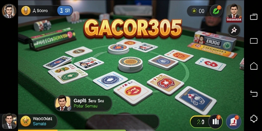 Tampilan gameplay seru dalam permainan Gaple GACOR305.