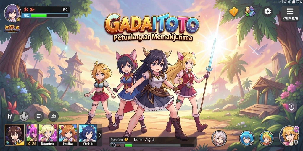 Tampilan gameplay menarik dari GADAITOTO dengan karakter anime.