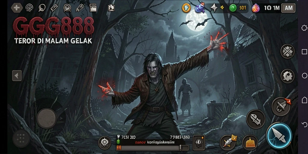Screenshot GGG888 yang menampilkan suasana mencekam dalam gameplay.