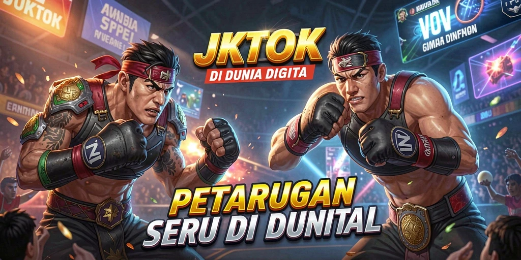 Screenshot gameplay JKTOK menampilkan aksi seru pertarungan karakter.