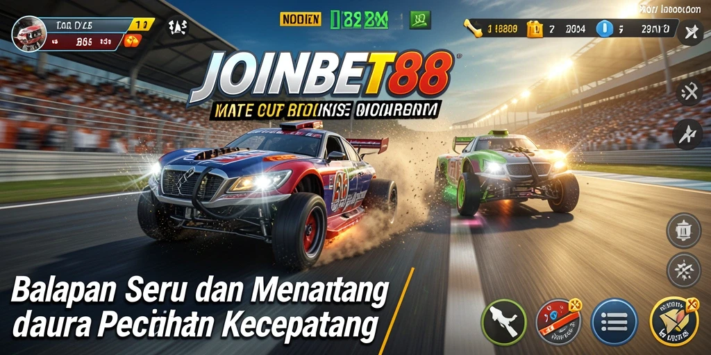 Tampilan gameplay yang menegangkan dan realistis dalam balapan.