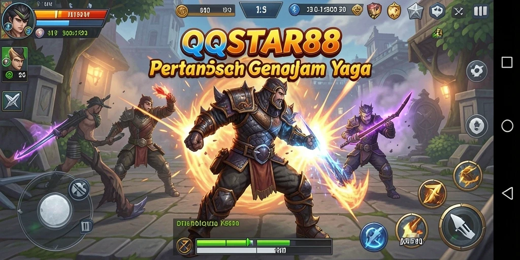 Screenshot gameplay QQSTAR88 yang menampilkan aksi pertarungan yang mendebarkan.