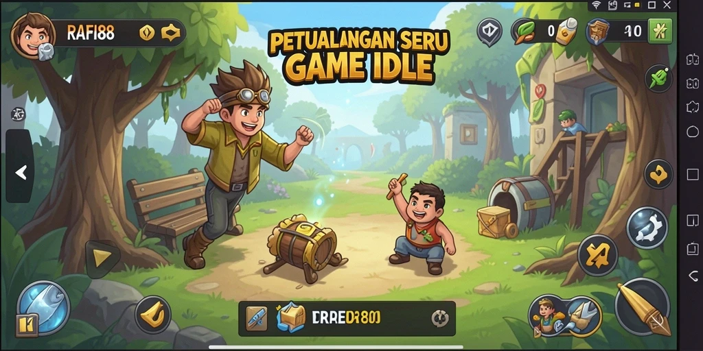 Tampilan gameplay menarik dalam RAFI88, menawarkan pengalaman Idle yang seru.