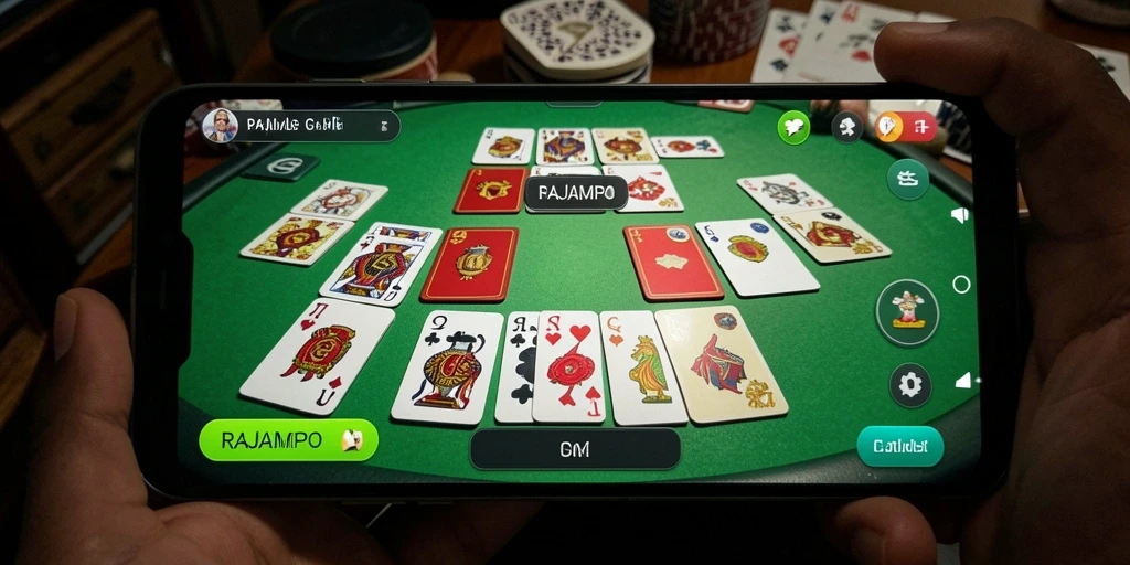 Screenshot RAJAMPO menampilkan gameplay Gaple yang menarik.
