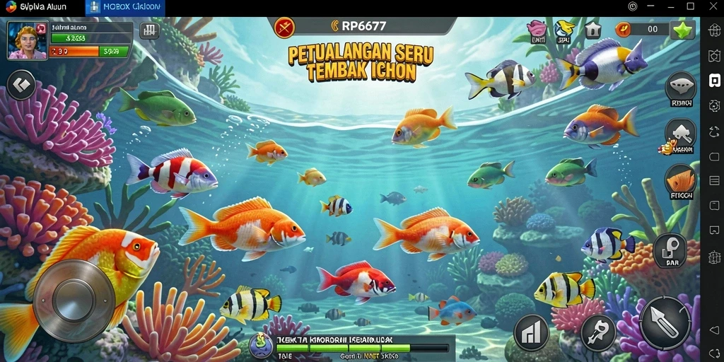 Tampilkan gameplay seru menembak ikan di RP6677.