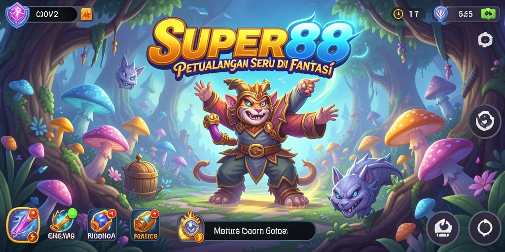Tampilan seru dari gameplay petualangan SUPER88 yang menantang.