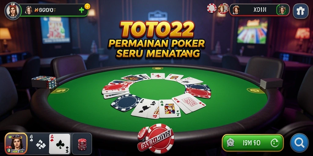 Screenshot TOTO22 yang menunjukkan pemain sedang bermain poker secara online.