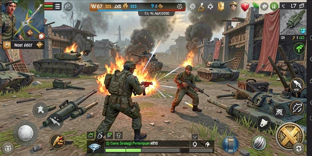 Tampilan gameplay W67 yang seru dan menantang dalam strategi.